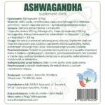 Ashwagandha 500 kapsułek etykieta