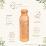 Butelka miedziana grawer kwiatowy czarny_INFOGRAFIKA