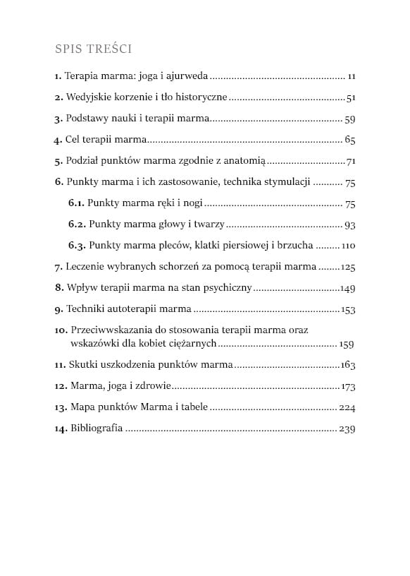 Marma Chikitsa - spis treści
