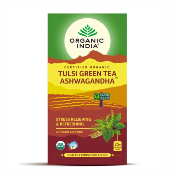 ORGANIC INDIA Tulsi Green Tea Ashwagandha