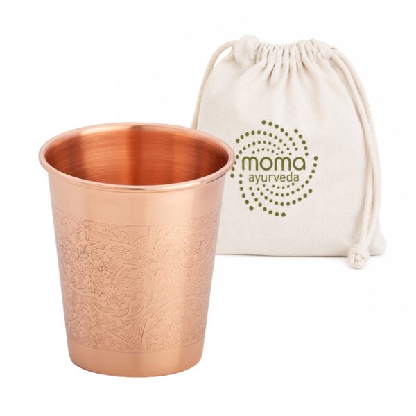 Kubek miedziany na wodę | grawer kwiatowy SO2 | 250 ml